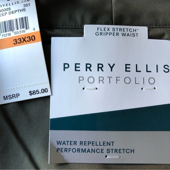 Perry Ellis Skinny Fit Flex Stretch Flat Front Dress Pants W33 L 30 - Picture 2 of 11